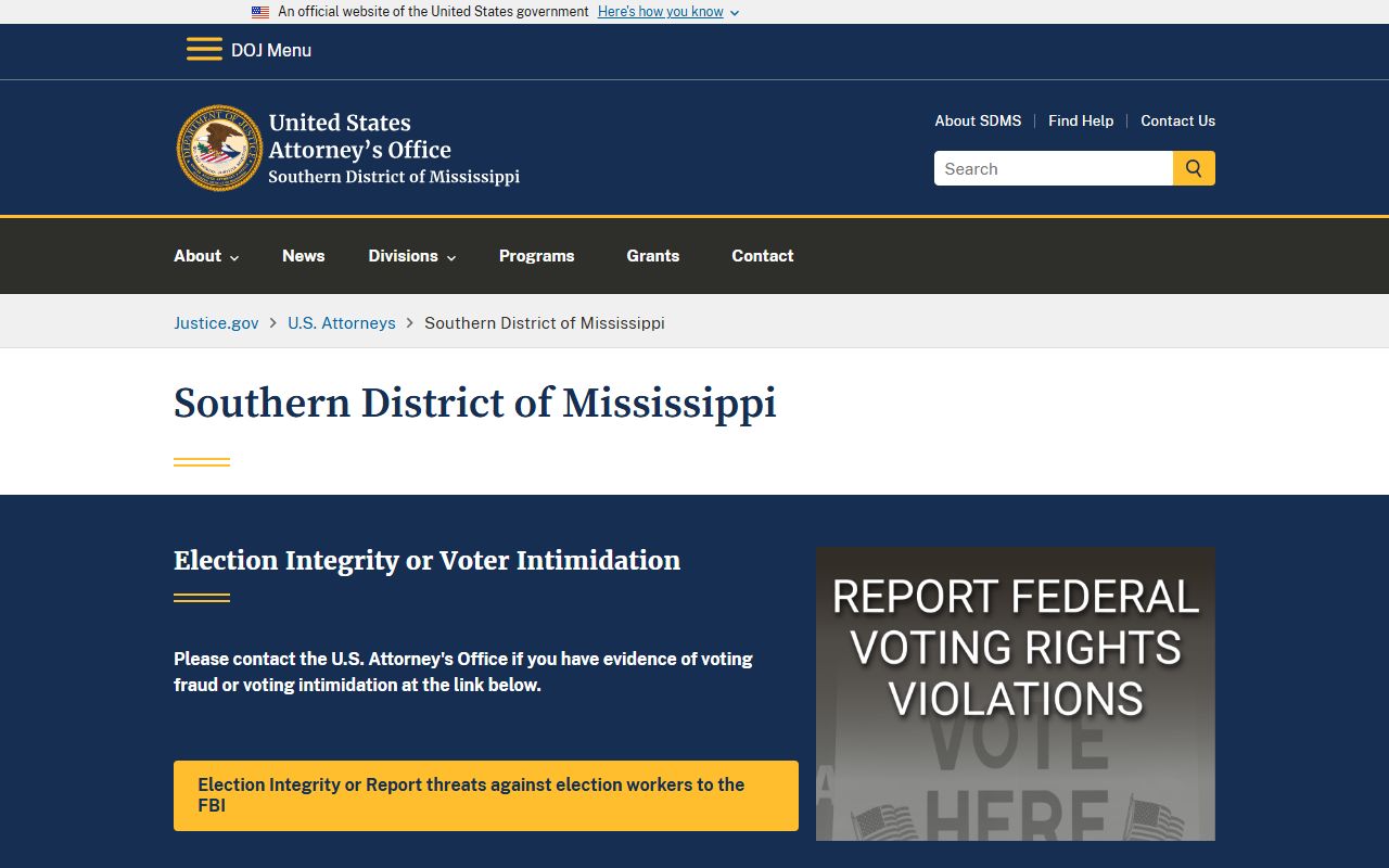 Lauderdale County criminal court records and the U.S. Attorney Southern District office