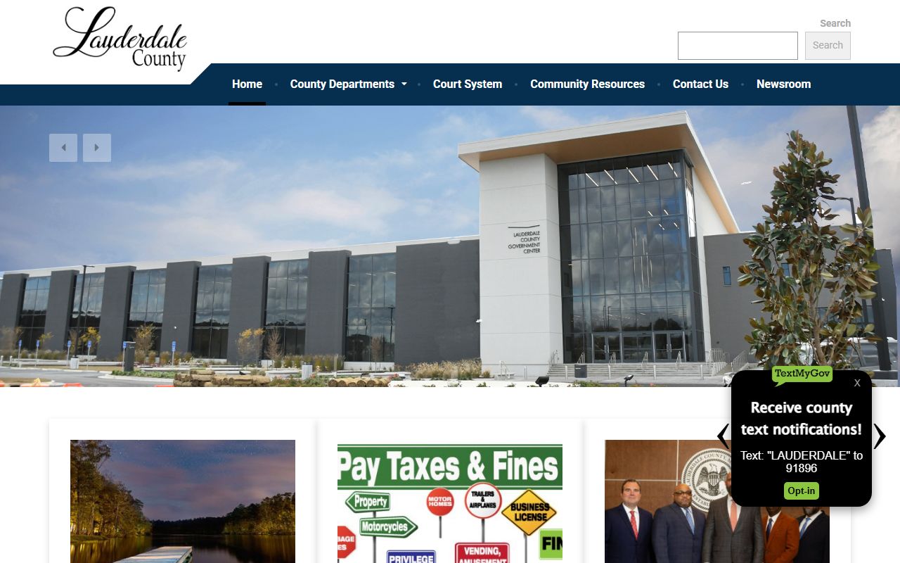 Lauderdale County official home page used to find court records
