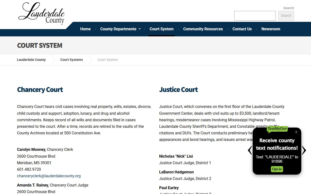 Lauderdale County Justice Court traffic citation and records information